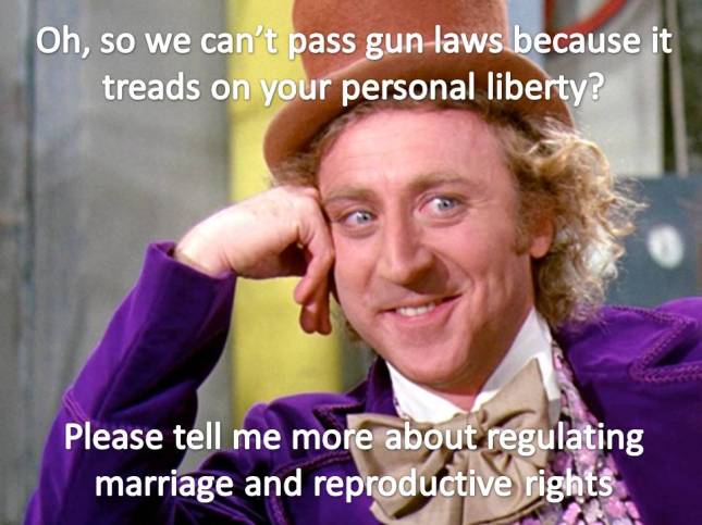 Oh, so we can’t pass gun laws