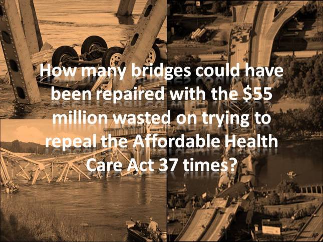 How many bridges could have been repaired with
