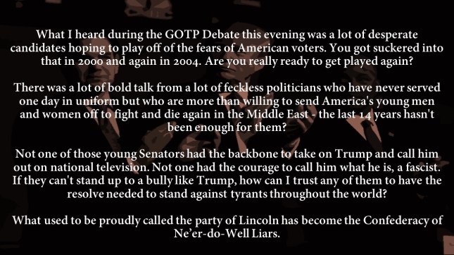 What I heard during the GOTP Debate this