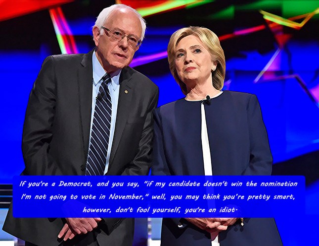 Democratic presidential candidates  Sen. Bernie Sanders, of Vermont, left, and Hillary Rodham Clinton talk before the CNN Democratic presidential debate Tuesday, Oct. 13, 2015, in Las Vegas. (AP Photo/David Becker)