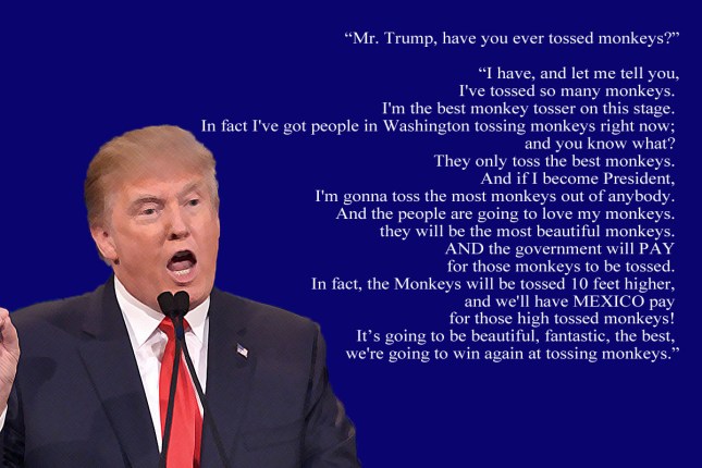 trump the monkey tosser